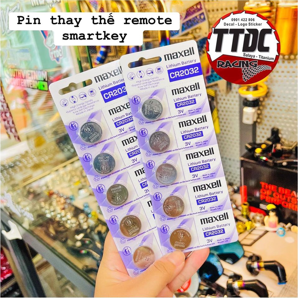 Pin Maxell CR2032 Made In Japan gắn thay thế các loại remote smartkey
