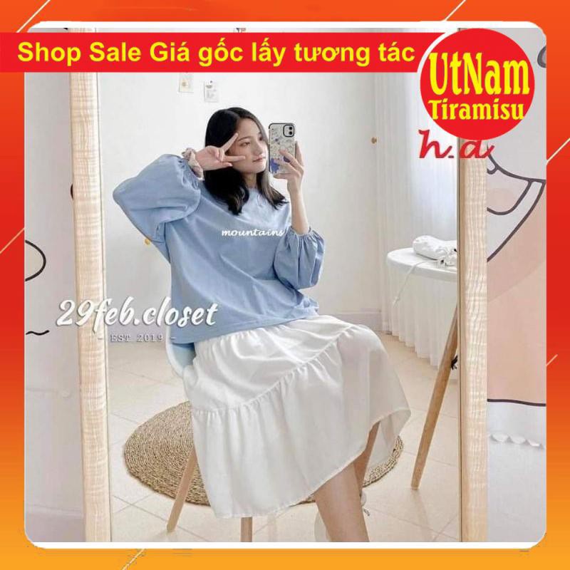 Sét áo chun tay mount + chân váy 3 tầng | BigBuy360 - bigbuy360.vn