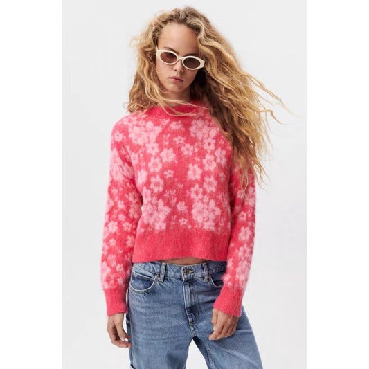 Áo len hoa lông thỏ Zarraa dư sịn