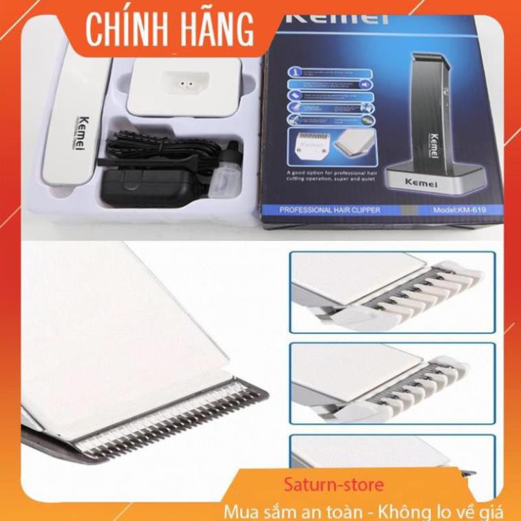 Tông Đơ Cắt Tóc sạc pin Kemei KM-619-AL hàng top 1 Tăng đơ dành cho Salon, siêu bền đẹp, lưỡi sắc