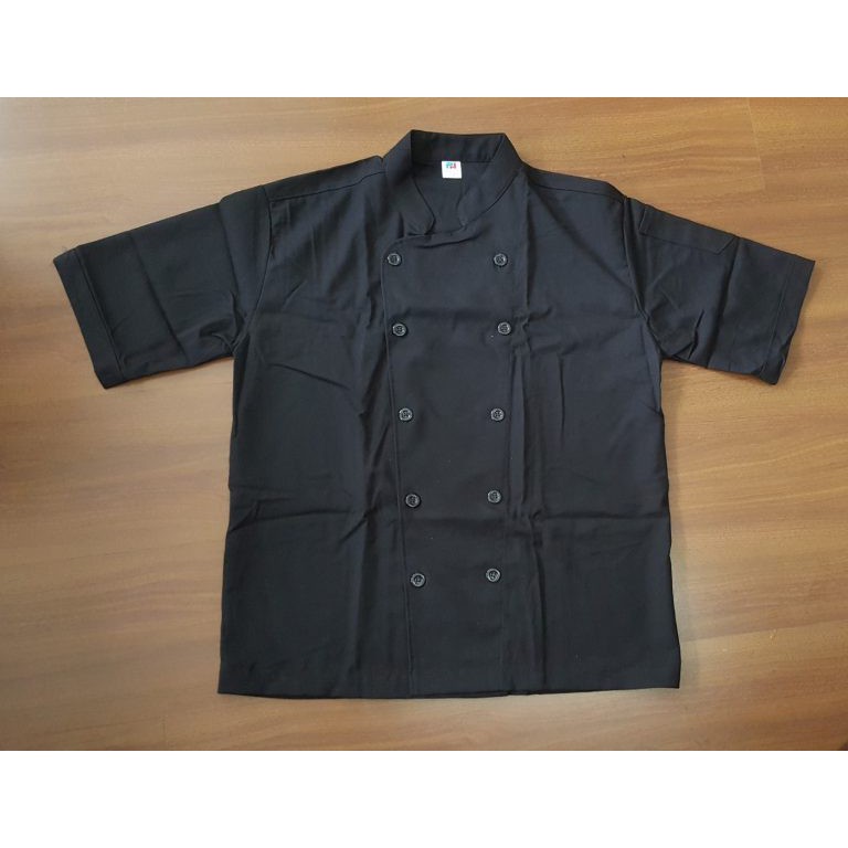 ÁO BẾP NGẮN TAY MÀU ĐEN - MÃ 004 PHUHOANG UNIFORM