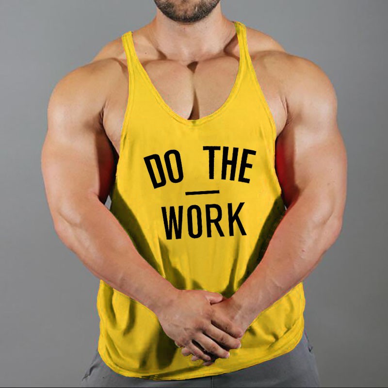 Áo thun 3 lỗ in chữ dùng tập thể thao