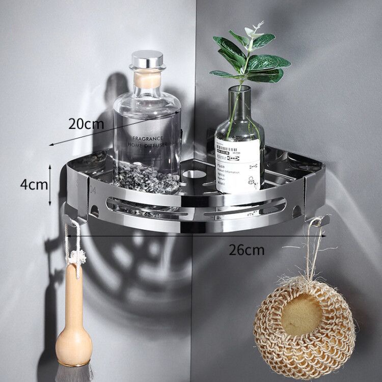 Kệ inox nhà bếp dán tường sang xịn mịn Giá đựng gia vị không rỉ sét Kệ góc nhà tắm Đồ gia dụng tiện ích ke tam giac GOC2