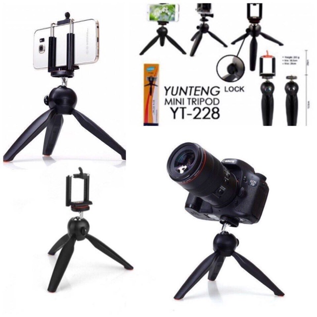 (Có ảnh thật) Tripod mini 3 chân- kẹp - giá đỡ điện thoại cổ xoay, nhỏ gọn, phù hợp học bài, chụp ảnh, xem phim