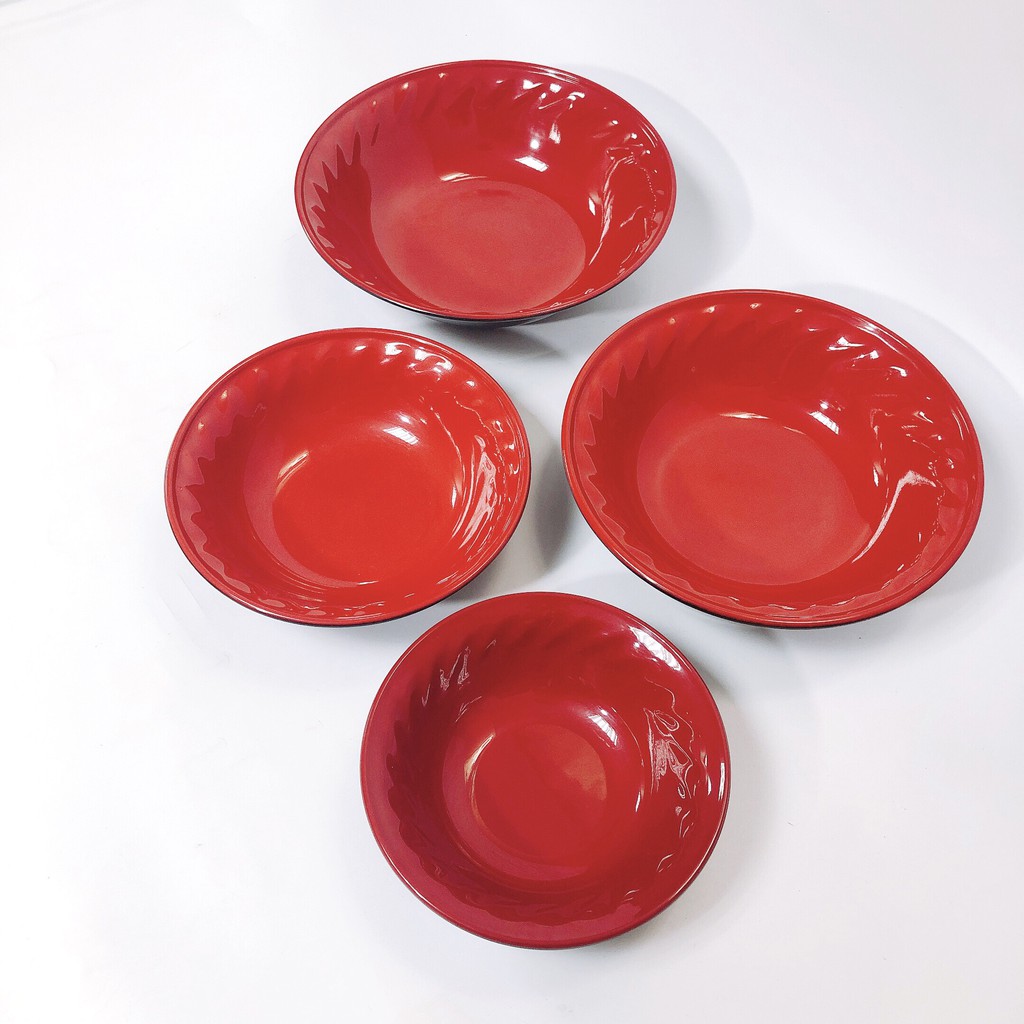 Tô Bèo Phíp Đỏ Đen VCP 100% MELAMINE Cao Cấp Nhiều Kích Cỡ