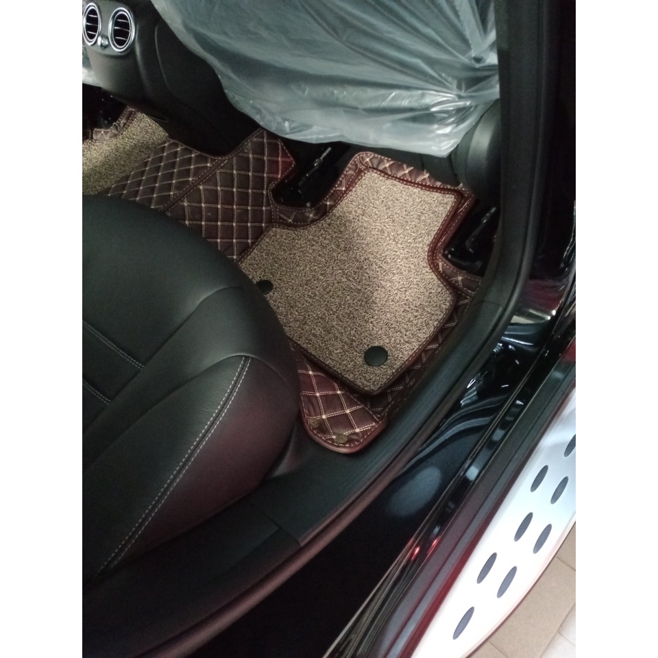 Thảm lót sàn 6D da Cacbon cao cấp cho xe  Mercedes C200, Mercedes C300, Mercedes C180, Mercedes E200, Mercedes E 300