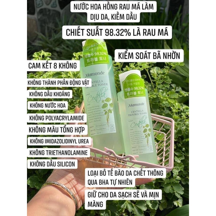Nước Hoa Hồng Rau Má Mamonde Centella Trouble Toner 250ML VÀ 150ML