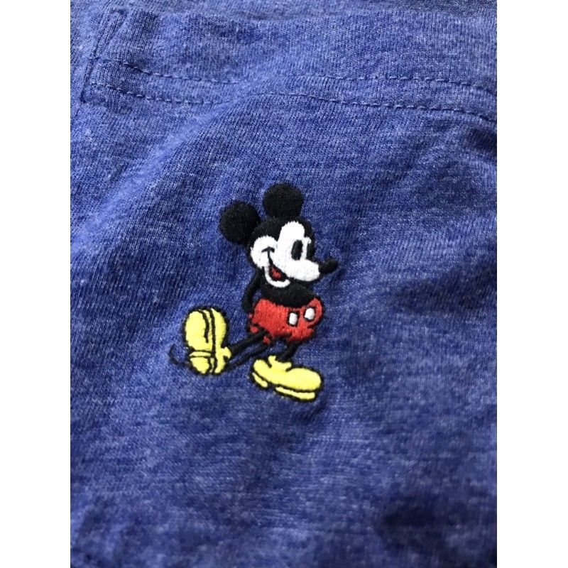 Áo thun ngắn tay Uniqlo x Disney màu xanh thêu mickey size L