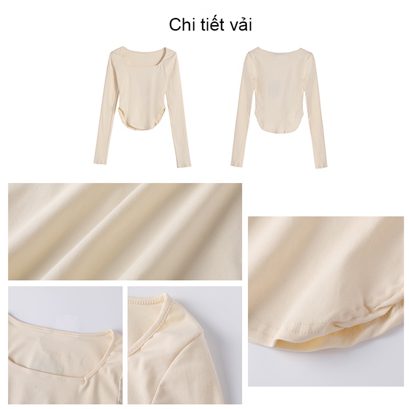 [ Mã 11FASHIONSALE1 giảm 10K đơn 50K ] Áo Kiểu Tay Dài Cổ Vuông Thời Trang Hàn Quốc Dành Cho Nữ | BigBuy360 - bigbuy360.vn