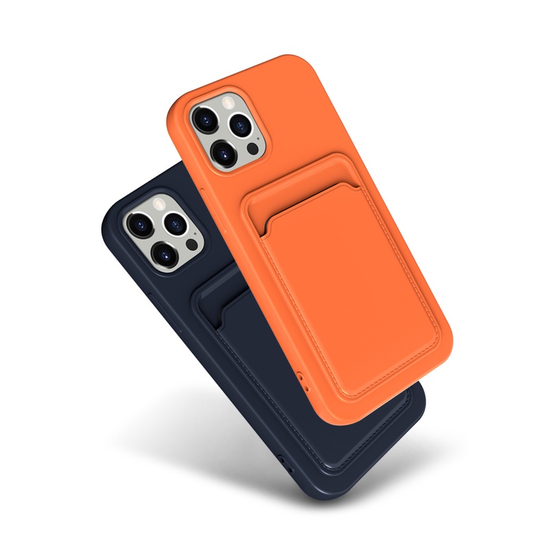 Ốp Điện Thoại Silicone Có Ngăn Đựng Thẻ Cho iPhone14 11Pro 11 Promax 12 12Pro 12mini 12Promax 8plus max xs xr