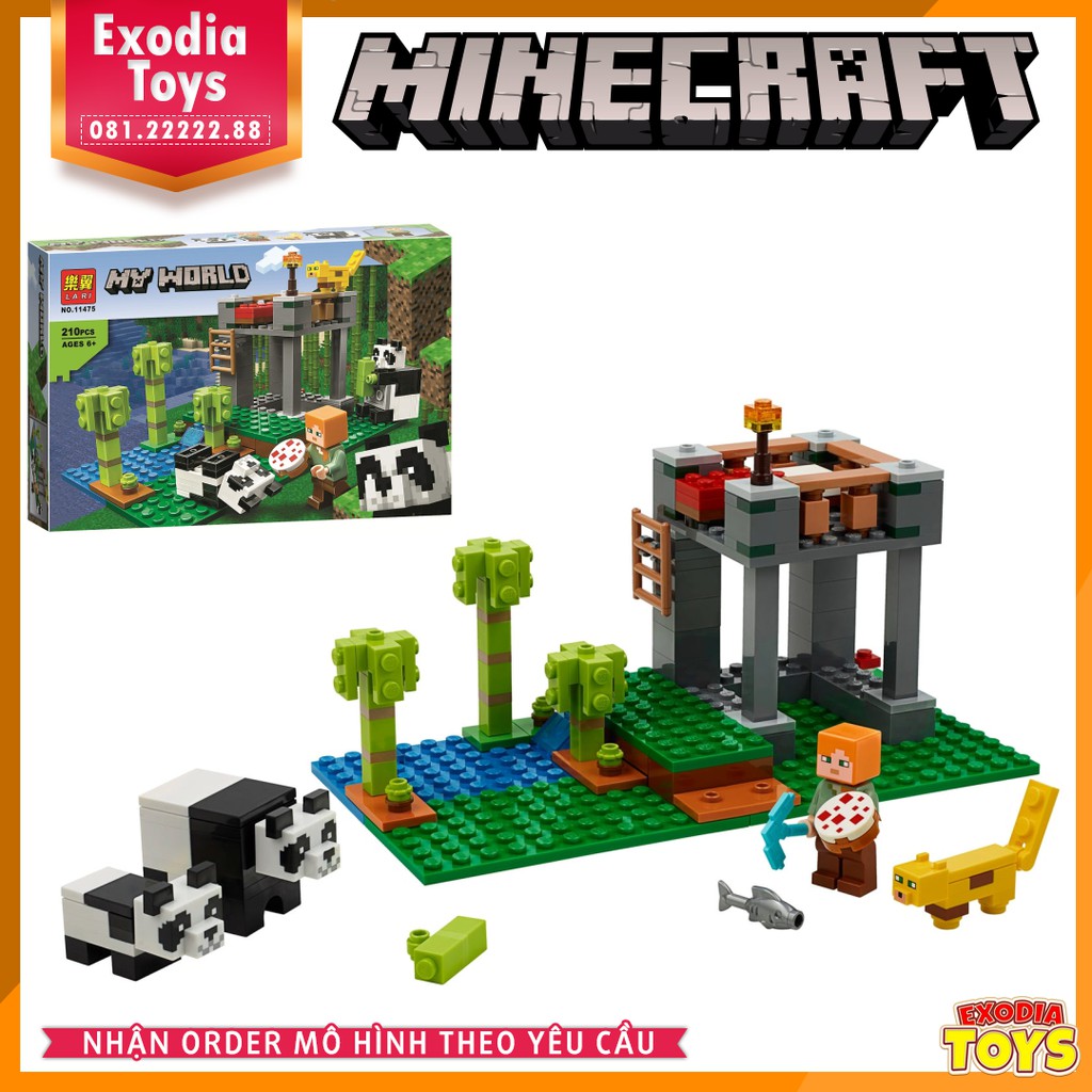 Xếp hình Minecraft Vườn Ươm Gấu Trúc : The Panda Nursery - Đồ Chơi Lắp Ghép Sáng Tạo - BELA 11475 Lego Ideas 21158
