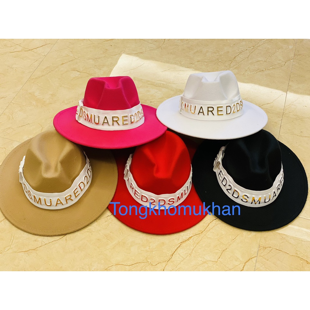 Mũ nón dạ phớt Panama thời trang, nơ chữ nổi, giữ phom khi gửi