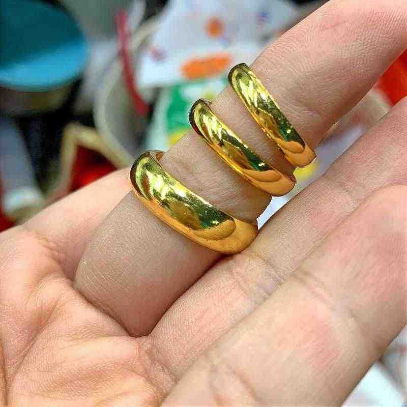 Nhẫn trơn mạ vàng 24k