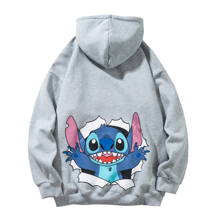 Áo Hoodie Nón Chui Trùm Đầu Nữ Nam Unisex Chất Vải Nỉ Poly Khủng Long Lưng