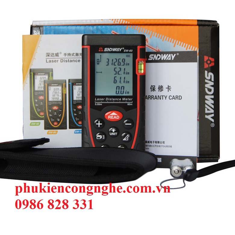 Thước đo khoảng cách laser SNDWAY SW-M50 phạm vi đo 50m