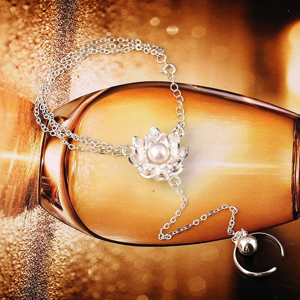 Vòng tay liền nhẫn mặt hình bông hoa đính đá lấp lánh cho nữ | BigBuy360 - bigbuy360.vn