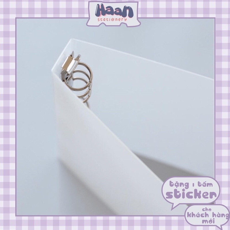 Binder / Bìa sổ còng trắng trong mờ📔📒 chất liệu nhựa PP📔📒 cỡ A5, A6 làm sổ planner, bullet journal