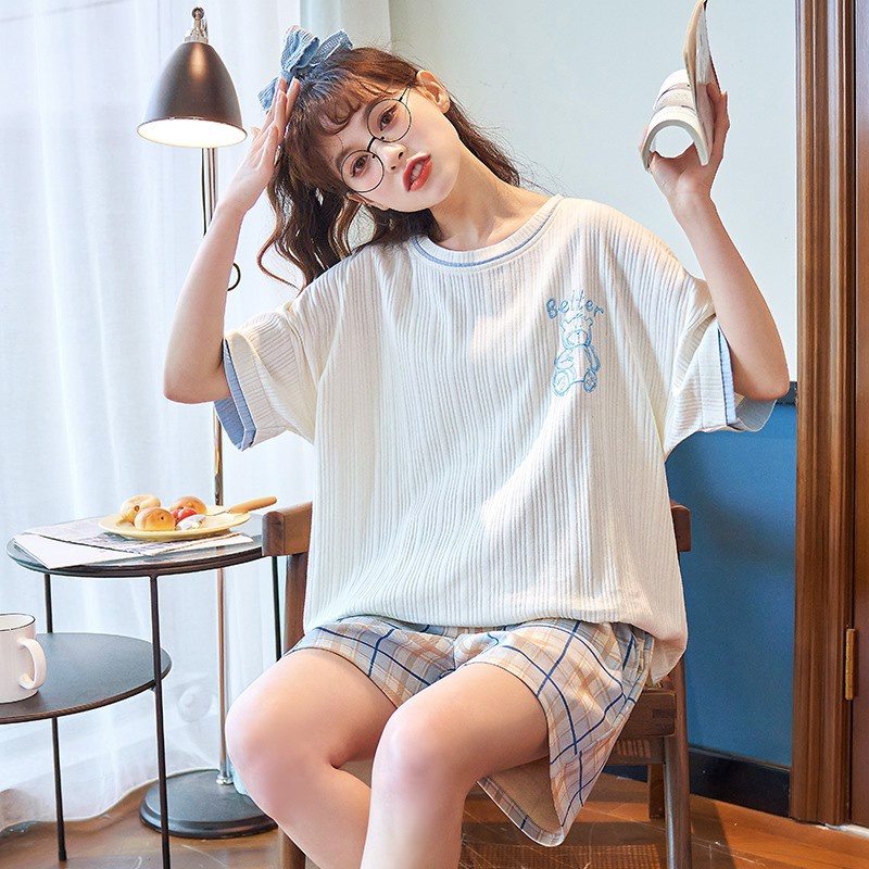 Đồ bộ pijama nữ mặc nhà cotton cao cấp tay ngắn siêu cute dễ thương – CTN1