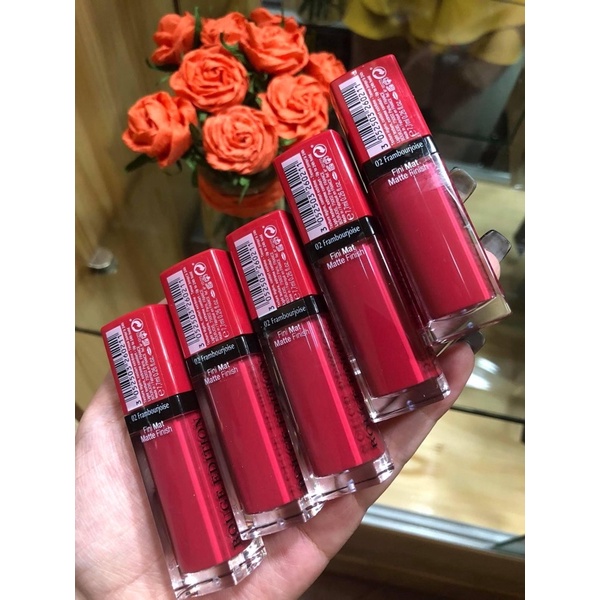 Son kem BJ 02 Bourjois Velvet đỏ hồng