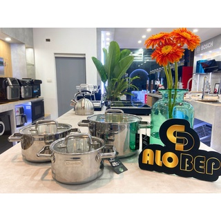 Bộ nồi inox liền khối Elmich Trimax ECO EL-8000 size 16 cm 18cm 22cm