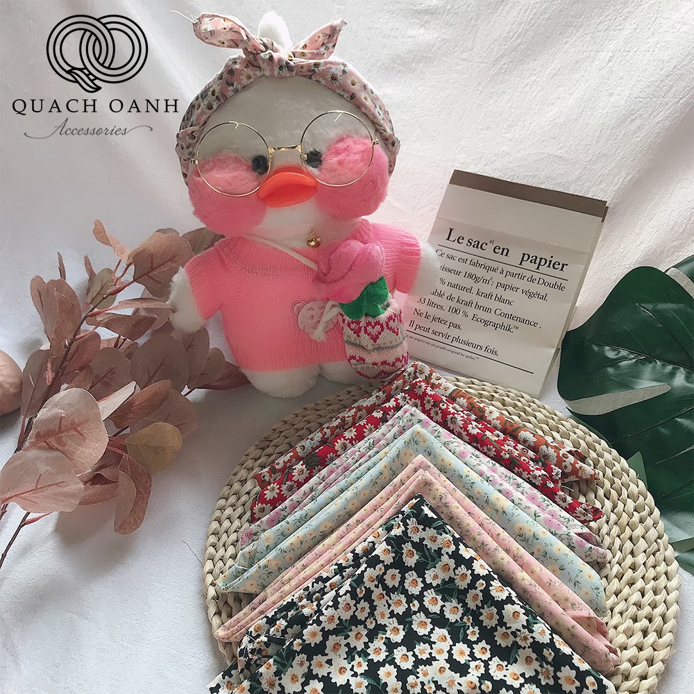 Khăn Bandana buộc cổ, buộc đầu họa tiết hoa nhí xinh xắn QO - BAND09