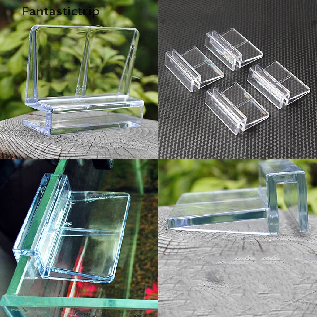 Bộ 4 Kẹp Nhựa Trong Suốt Giữ Bể Cá 6 / 8mm Kính