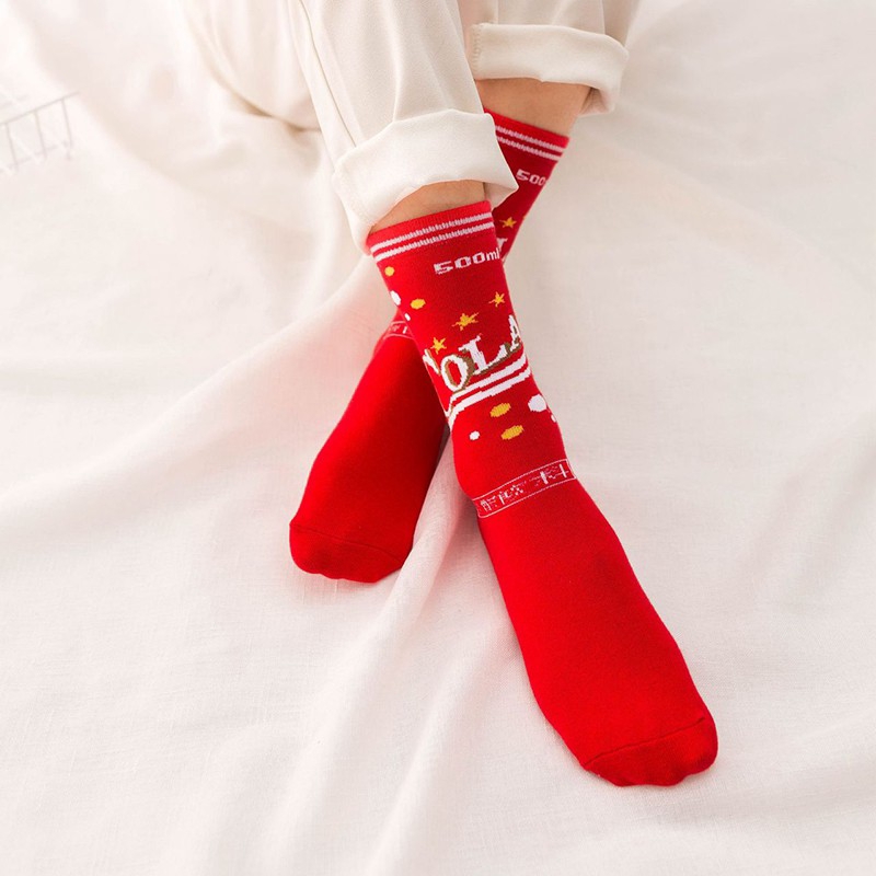 Vớ cotton cổ cao họa tiết nhiều màu sắc cá tính cho nam và nữ