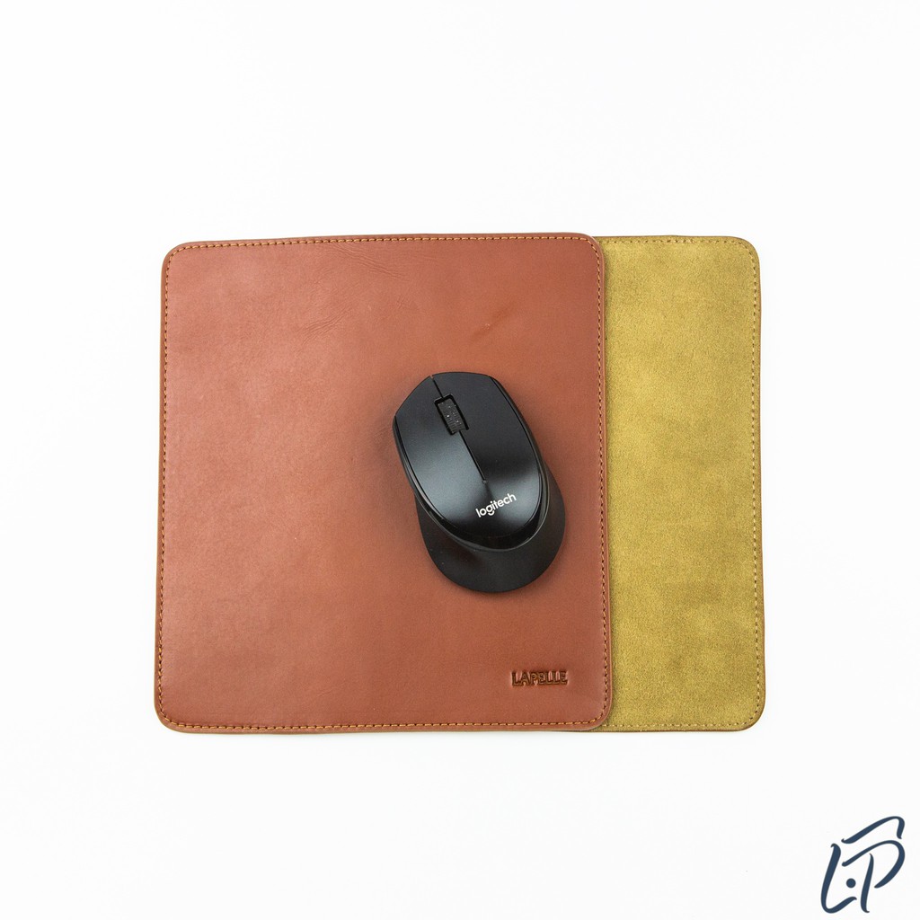 Bàn di chuột, miếng lót chuột bằng da bò thật kích thước 21.5 x 25 cm - Mouse Pads Leather LAPELLE