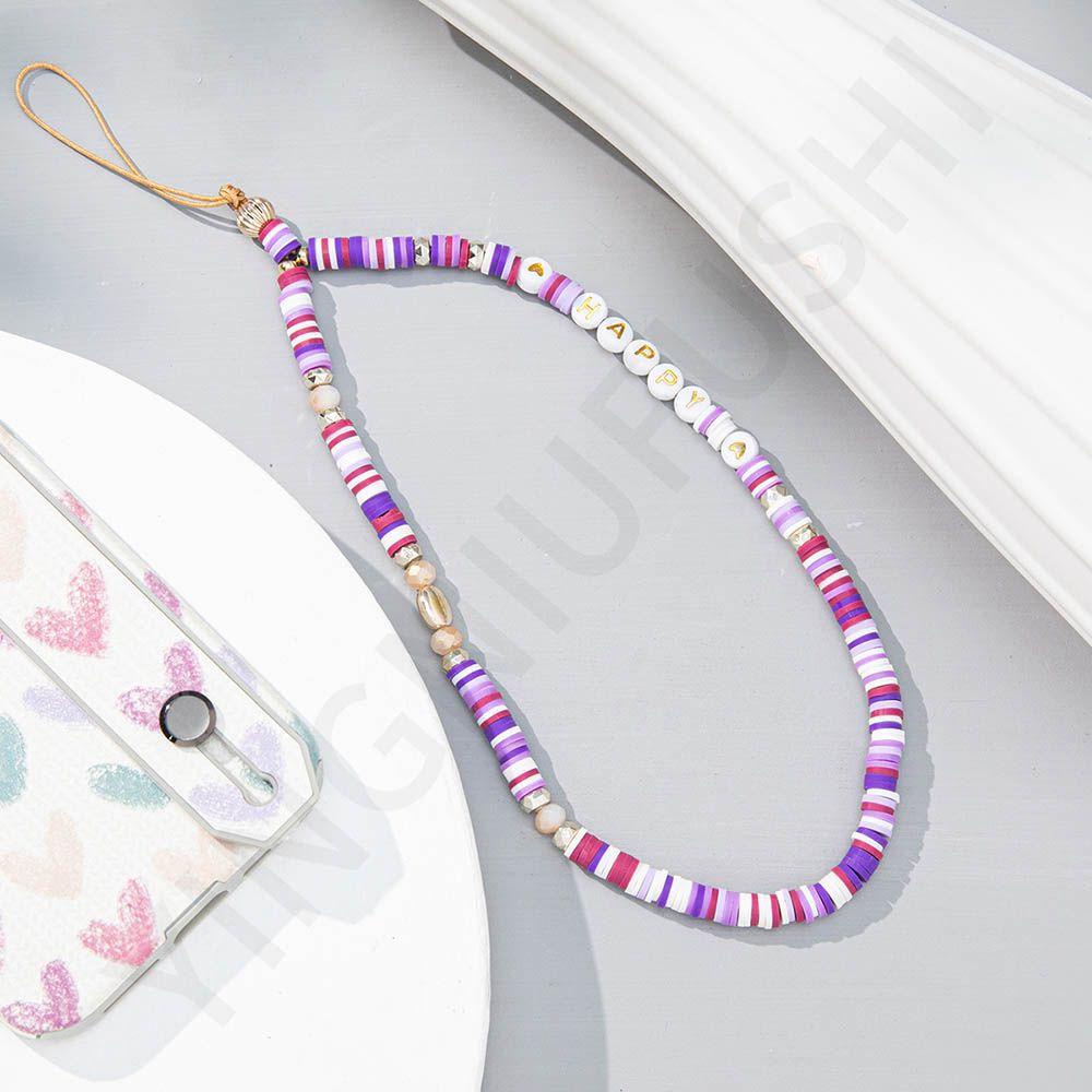 MAYSHOW Cartoon Cellphone Straps Universal Lanyard for Keys Mobile Phone Chain Summer Jewelry Hanging Chains Colorful Phone Accessory Handmade Acrylic Bead Lanyard