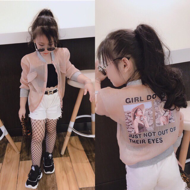 Áo khoác lưới Girl do cry cho bé gái