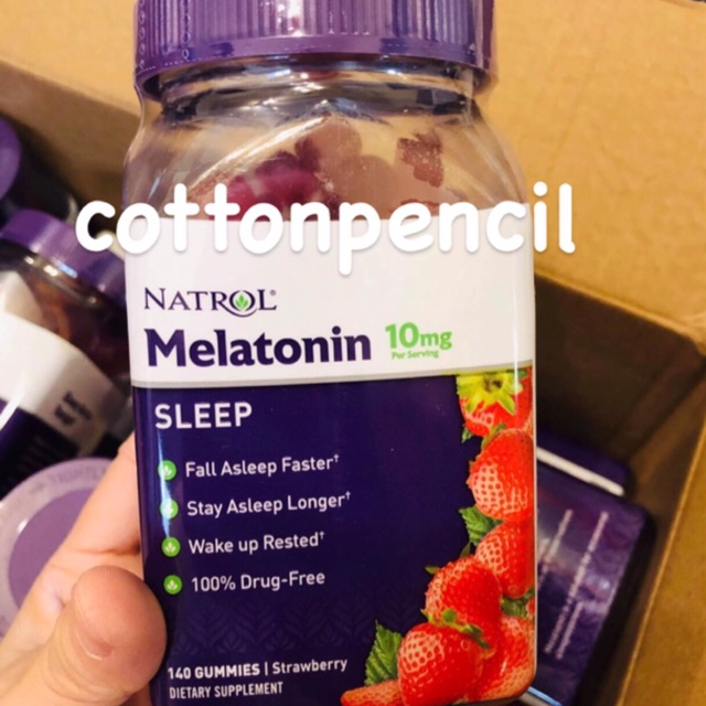 Kẹo Natrol Melatonin 10mg 180 Viên - Kẹo Dâu hỗ trợ ngủ ngon