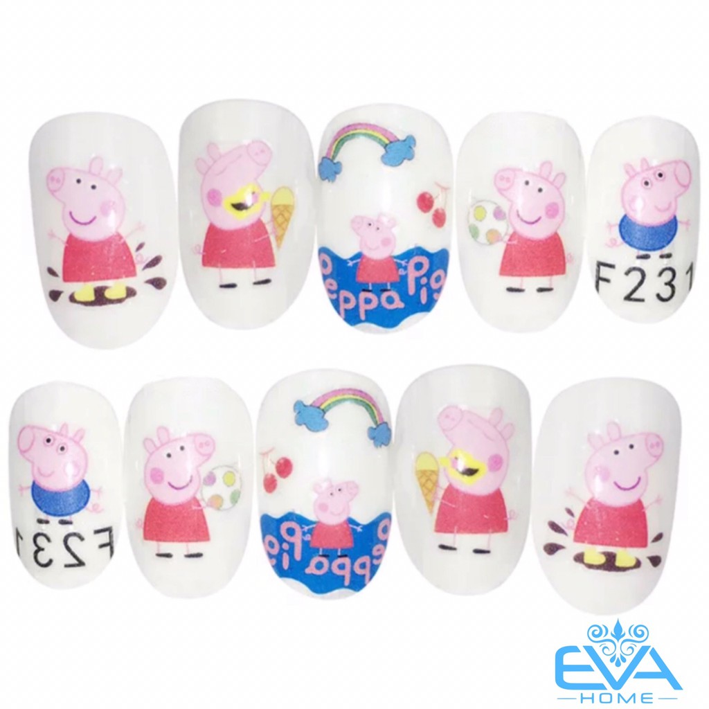 Miếng Dán Móng Tay 3D Nail Sticker Hoạt Hình Heo Peppa F231