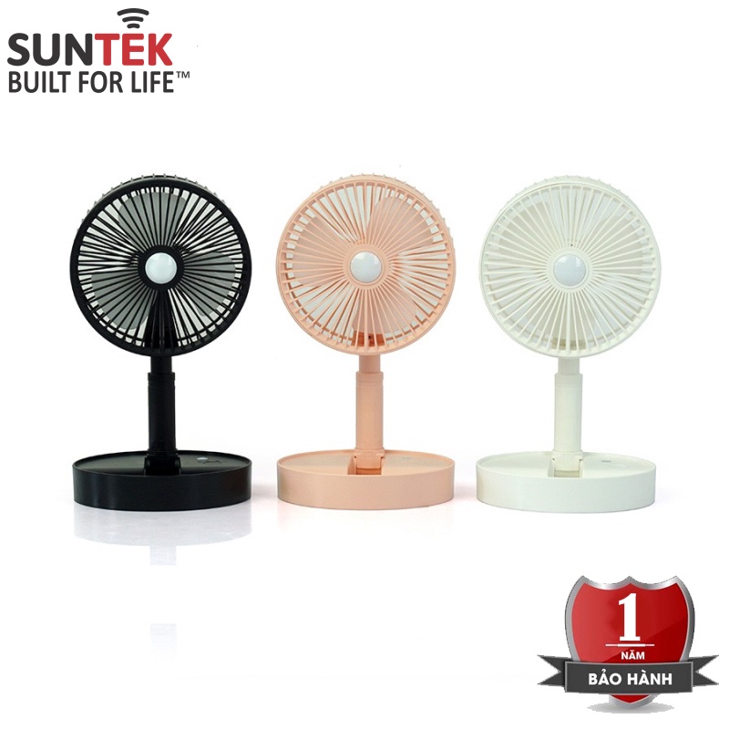 Quạt Sạc Tích Điện SUNTEK S2058 tích hợp Đèn Ngủ - Công suất 12W chạy 4-6 giờ liên tục - Bảo hành Chính hãng 12 tháng