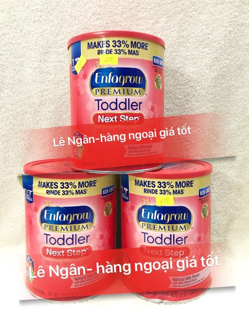 [Hàng Bay Air có Bill] Sữa Enfagrow Premium Toddler nắp đỏ 907 gram.