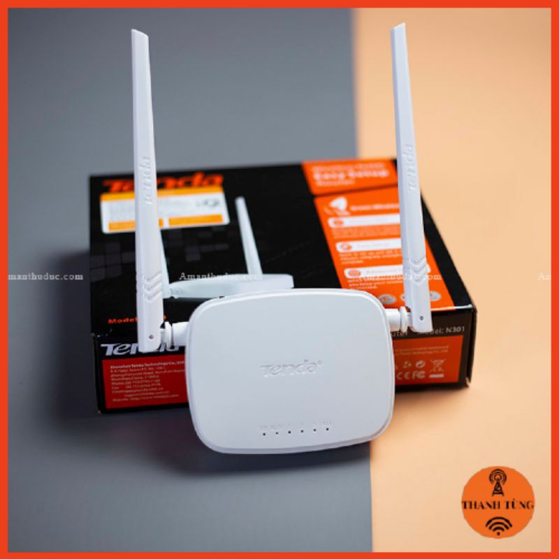 Bộ phát Wifi Tenda N301-300Mbps, Ngôn ngữ tiếng Anh, Kèm củ nguồn. Kích sóng wifi