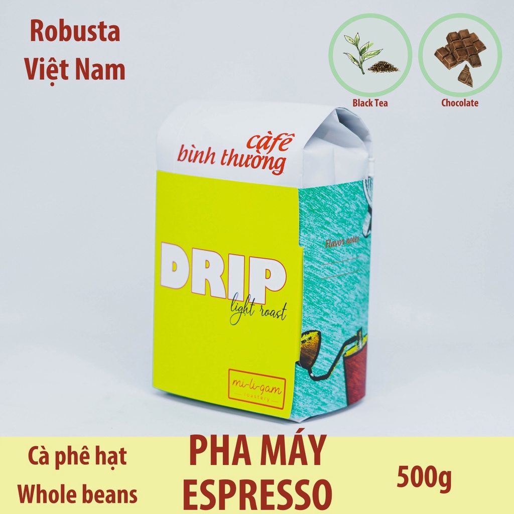 Pha Espresso / Cà phê Hạt - 500g | mi-li-gam roastery #miligam cà phê rang xay pha máy espresso, pha máy văn phòng