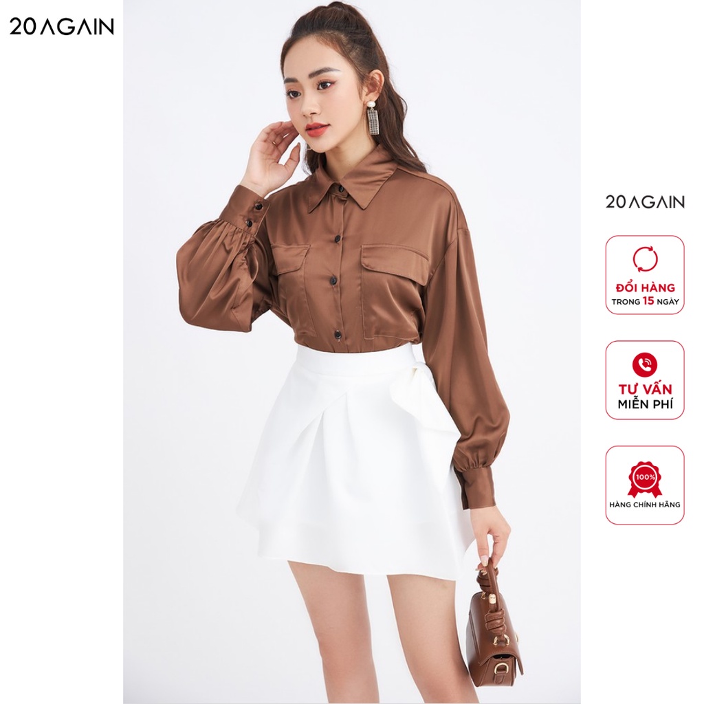 Áo sơ mi hai túi ngực chất lụa cao cấp 20AGAIN ASA1686 - Hàng mới về