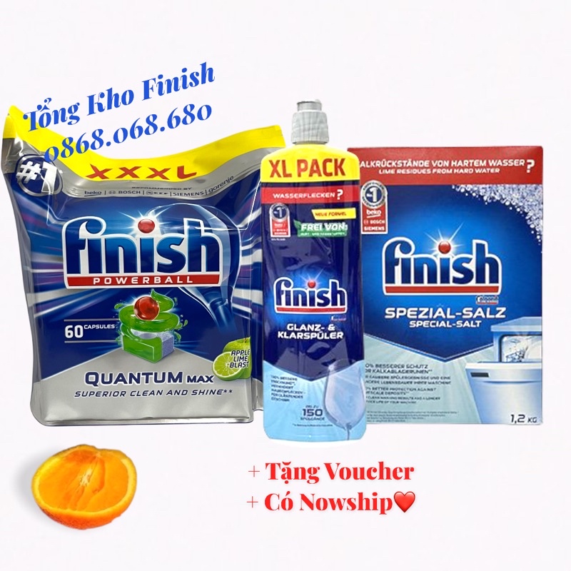 [Combo sạch bóng] Quantum max 60v + Muối 4kg + Bóng 750ml