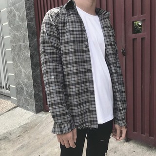 Áo sơ mi Flannel 2 màu mới LẠ x quần Jeans [Ảnh thật]