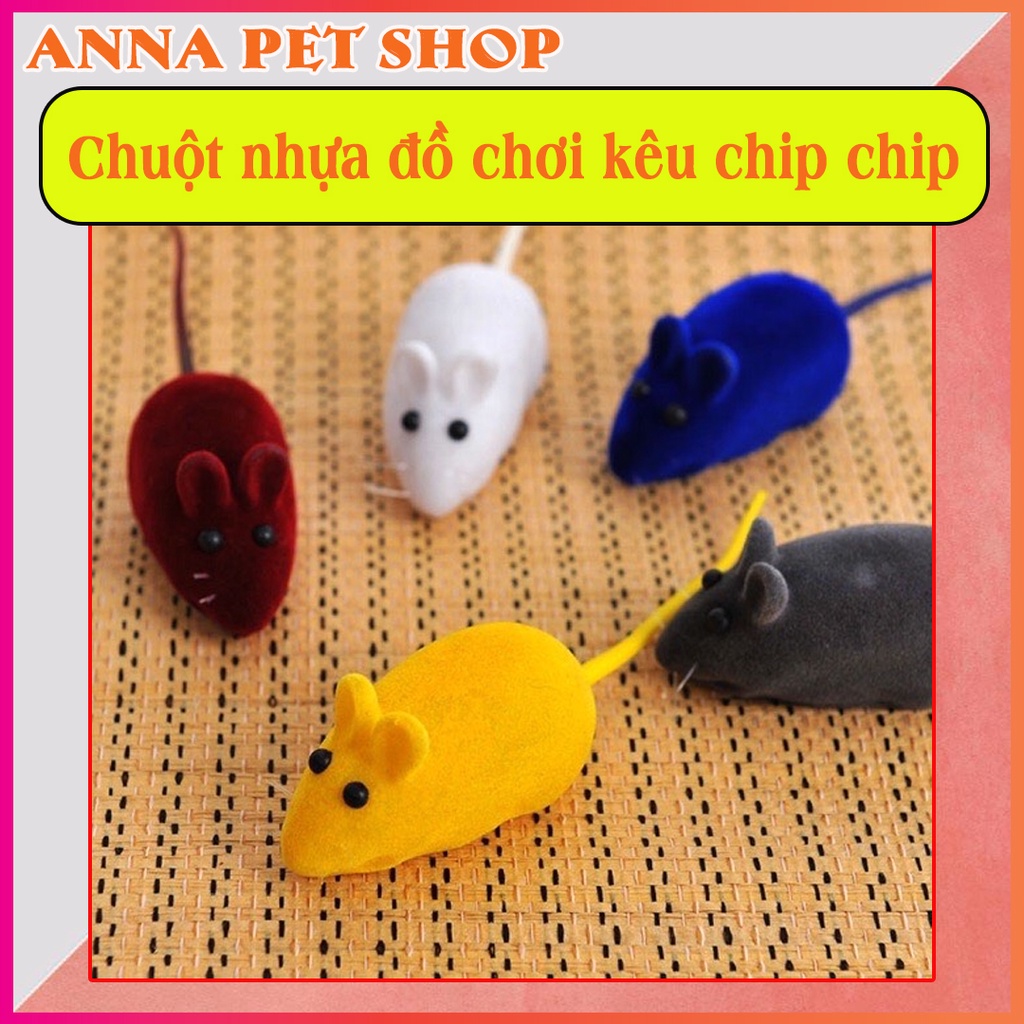 Đồ chơi cho chó mèo - chuột nhựa kêu chíp chíp