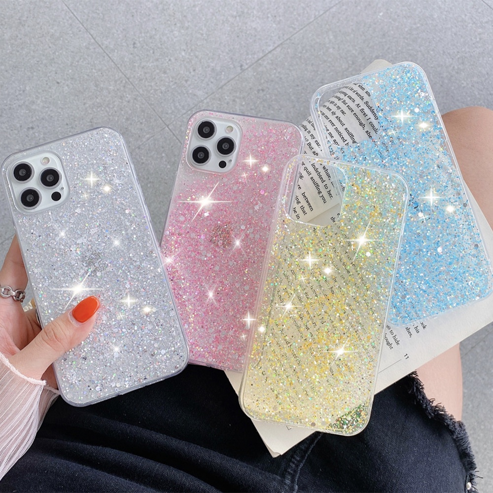 Ốp Điện Thoại Silicon Chống Sốc Lấp Lánh Cho IPhone 13 11 12 Pro Max X XR XS Max