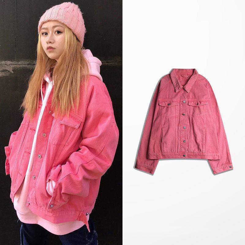 Jiashucheng Áo Khoác Denim Màu Sắc Thời Trang Cho Nam Nữ