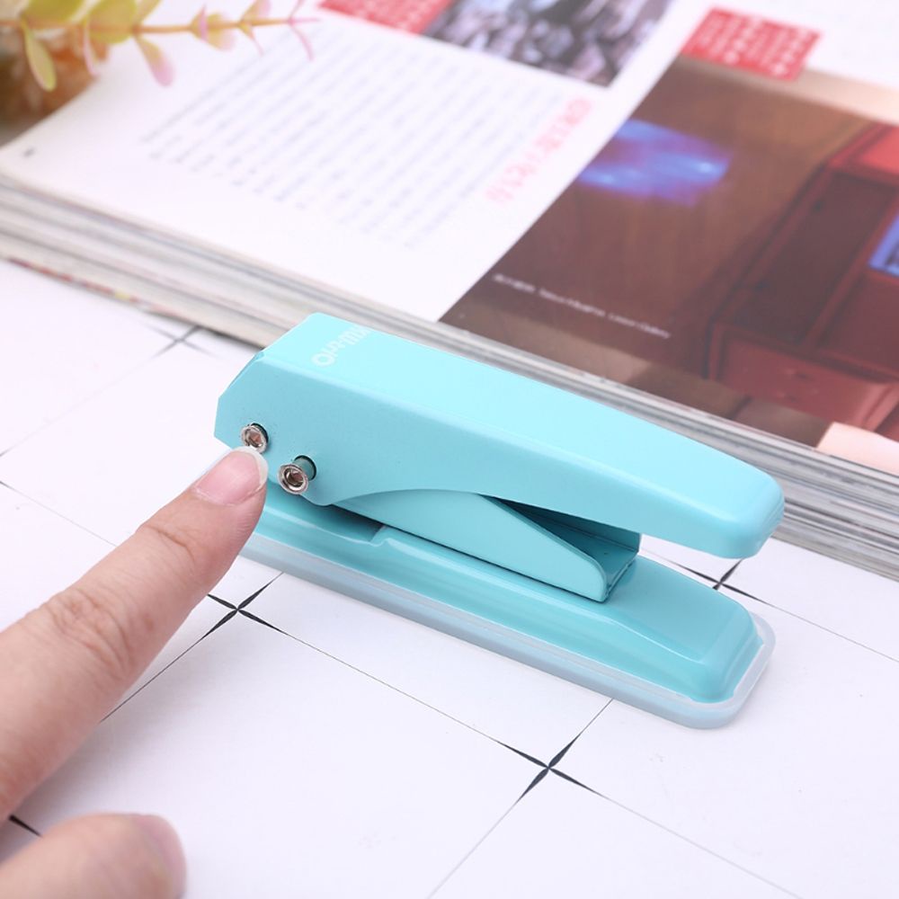 DWAYNE Portable Metal Hole Puncher Office Manual Puncher Hole Punch School Paper Cutter Solid color Stationery Offices Stationery Loose-Leaf 6mm Single Hole/Multicolor