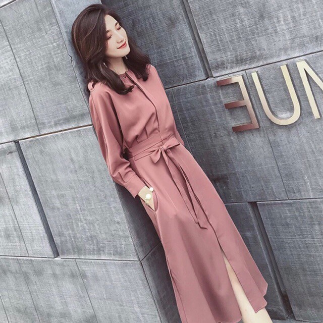 [ẢNH THẬT CUỐI] DM567 - Đầm Maxi Xẻ Tay Dài Phối Nơ Eo | BigBuy360 - bigbuy360.vn