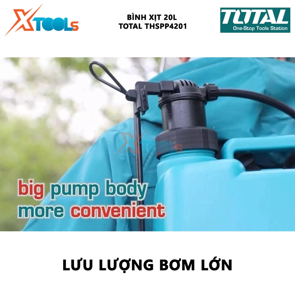 Bình xịt TOTAL THSPP4201 | máy xịt thuốc dung tích bình xịt 20L áp suất làm việc 1.5 - 4.5 bar tưới, chăm sóc cây kiểng,