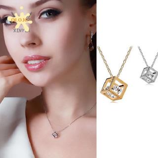 Dây Chuyền Mặt Vuông Đính Đá Zircon