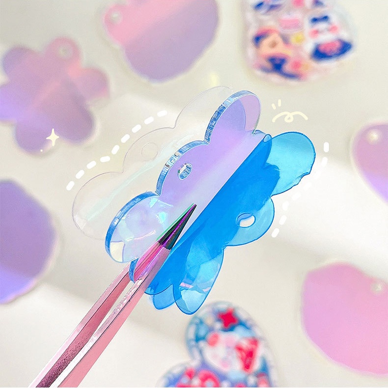 Set 4 Móc Khóa Acrylic Thay Đổi Màu Sắc