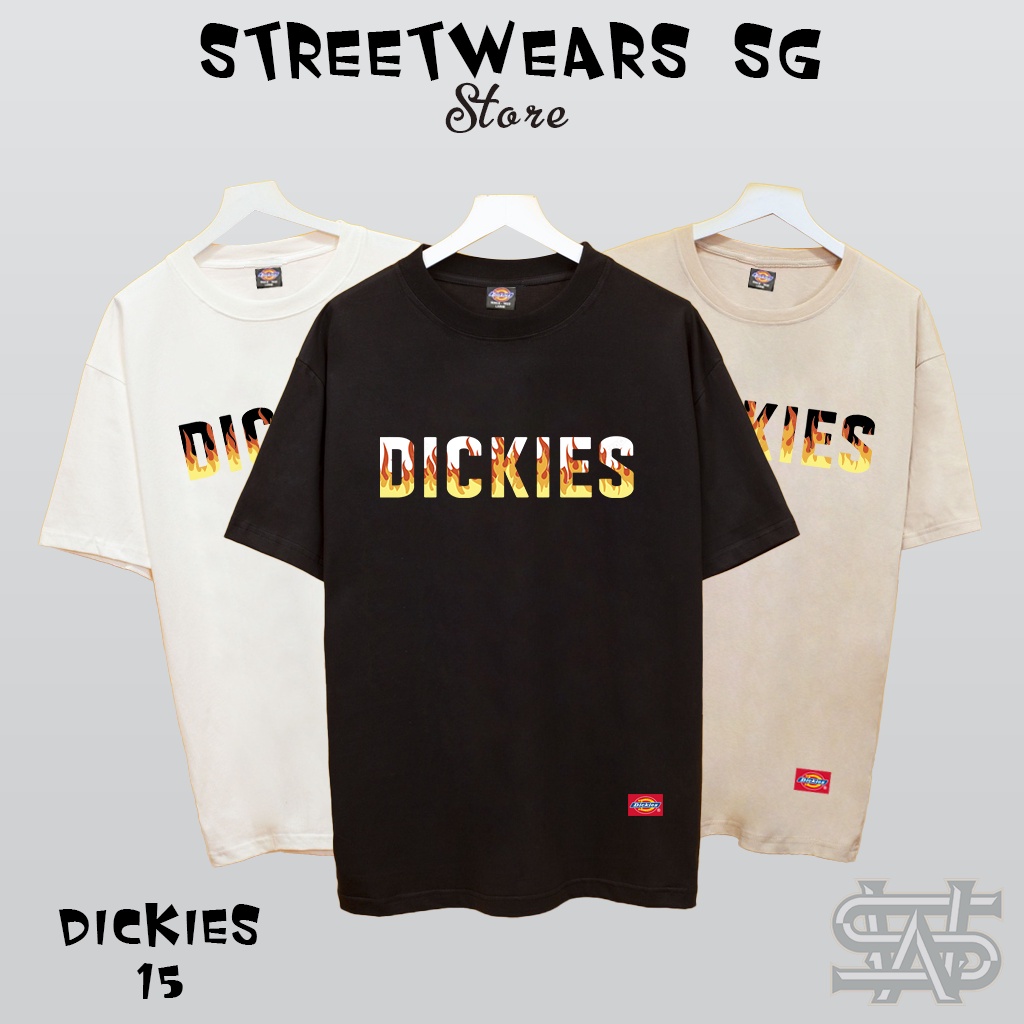 Áo Thun 15 Dickies Logo Lửa Cháy form rộng - Cotton cao cấp - Streetwears SG