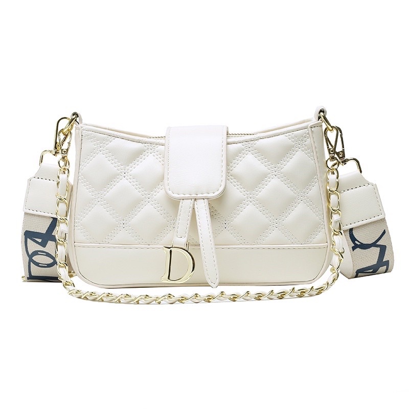 Túi Xách Nữ Túi Kẹp Nách Treo Chữ D Vừa Đeo Chéo Đeo Vai Sang Chảnh