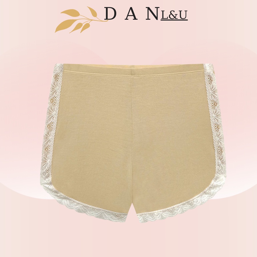 Quần Đùi Cotton Co Dãn Mặc Nhà Thoáng Mát Viền Ren Xinh Xắn DAN L&amp;U 510